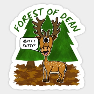 Forest Of Dean Deer Funny Gloucestershire Sticker